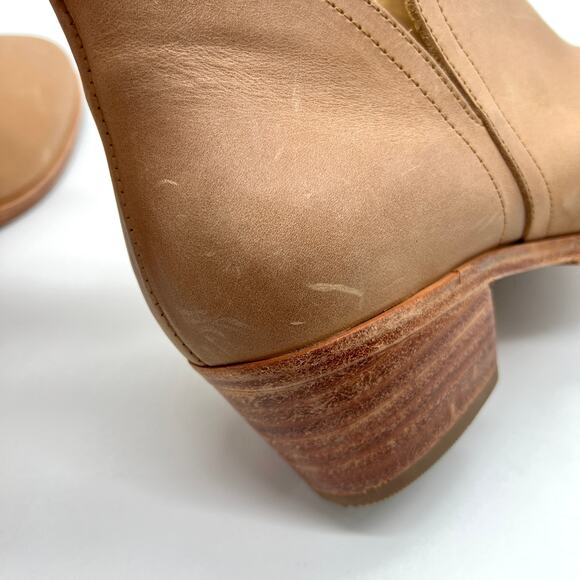 NISOLO Mia Everyday Ankle Bootie Womens 9 Tan Almond Leather Split Shaft Heeled - Picture 13 of 16